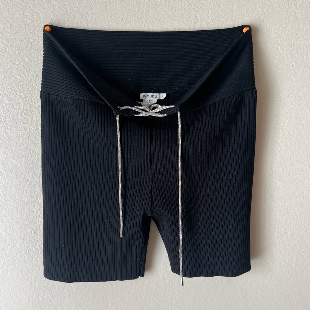 Black shorts glitter strings